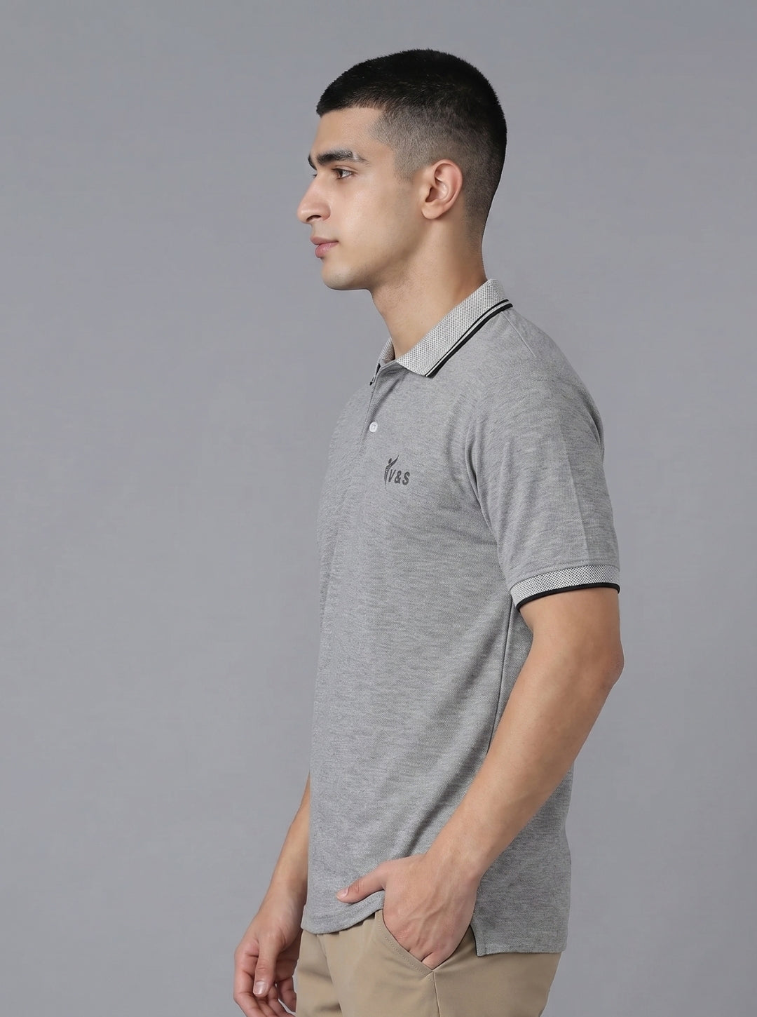 Classic Grey Polo T-Shirt for Men
